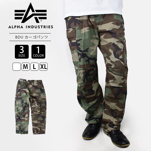 アルファインダストリーズ カーゴパンツ ALPHA INDUSTRIES カーゴパンツ ワイド ルー...