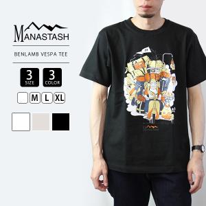 マナスタッシュ Tシャツ MANASTASH Tシャツ 半袖 メンズ BEN LAMB VESPA TEE ベンラムベスパティー 7113048｜jeans-yamato