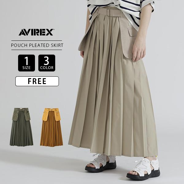 AVIREX アビレックス レディース ボトムス ロングスカート プリーツスカート MILITARY...