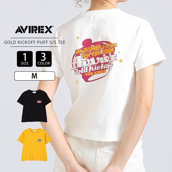 AVIREX アビレックス レディース トップス 半袖 GOLD KICKOFF PUFF PRIN...