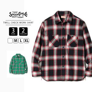シュガーケーン SUGARCANE 長袖 チェック ワークシャツ ユーズド加工 HEAVY TWILL OMBRE CHECK WORK SHIRT AGED MODEL SC29180 SUGAR CANE シュガーケーン SUGARCANE 長袖 チェック ワークシャツ