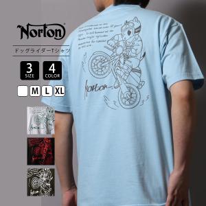 Norton ファッション 服 ノートン Tシャツ 半袖 JAPAN加工 ウィリー ドッグライダー T バイク ファッション バイク乗り 服装 バイカー ハーレー 232N1035B｜jeans-yamato