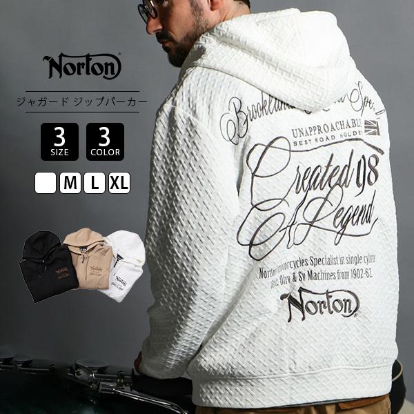 Norton ノートン メンズ トップス ジップアップパーカー クロスジャガード フルジップパーカー...