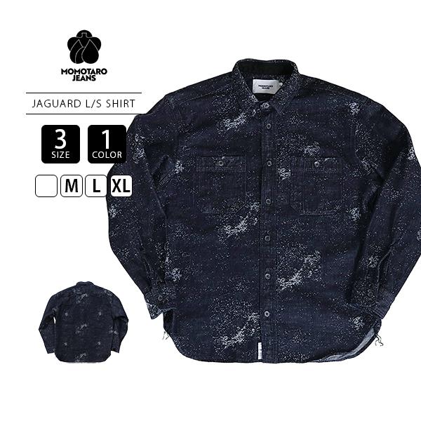 桃太郎ジーンズ メンズ 長袖 シャツ ジャガードシャツ JAGUARD LONG SLEEVE SH...