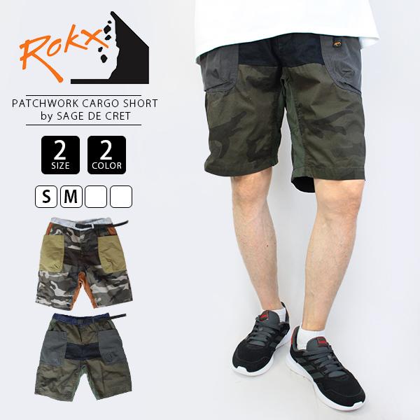 ロックス ROKX パンツ コラボ SAGE DE CRET パッチワークカーゴショート PATCH...