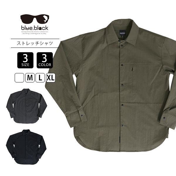 blue black baby ブルーブラックベイビー メンズ トップス 長袖 シャツ テックストレ...