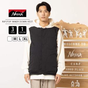 【クリーニング済み美品】NANGA インナーダウンベスト ネイビー JPN XL NANGA（ナンガ） INNER DOWN VEST MEN インナーダウンベスト メンズ M