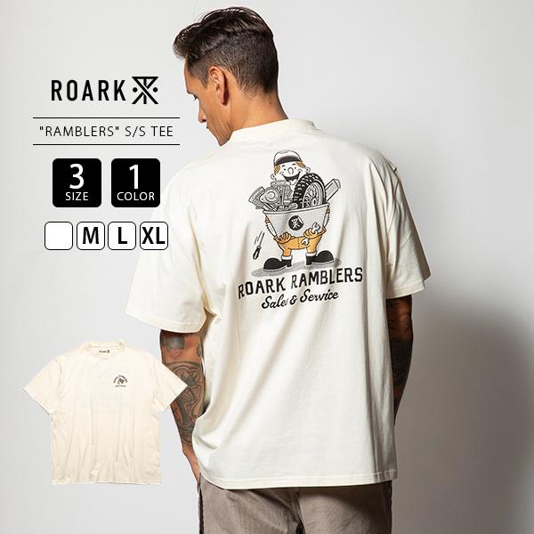 ROARK ロアーク メンズ 半袖 Tシャツ ポップ イラスト ナチュラル RAMBLERS 抗菌 ...