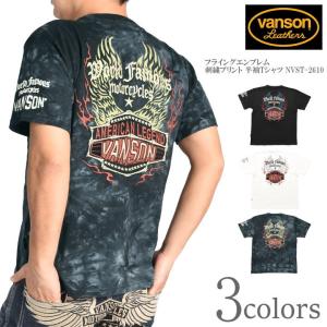 VANSON（バンソン） VANSON Tシャツ VANSON Racing Team 刺繍プリント