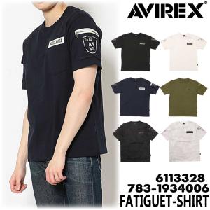 AVIREX アヴィレックス アビレックス 半袖 Tシャツ 783-1934006 ファティーグ クルーネック 半袖Tシャツ 6113328 メンズ アメカジ ミリタリー｜jeans藍や