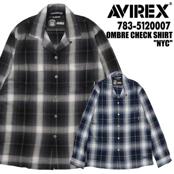 AVIREX アヴィレックス アビレックス 長袖 シャツ 783-5120007 長袖 オンブレー ...