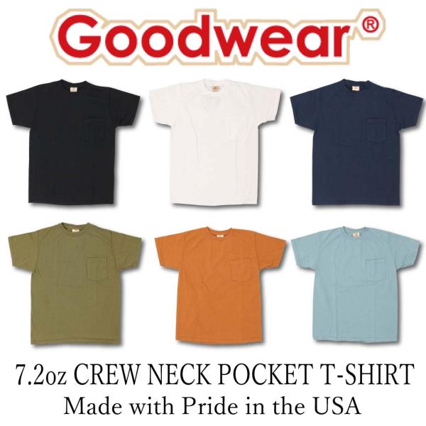 Good Wear グッドウエア 半袖 Tシャツ 無地 ポケット クルーネック T 定番 日本正規代...