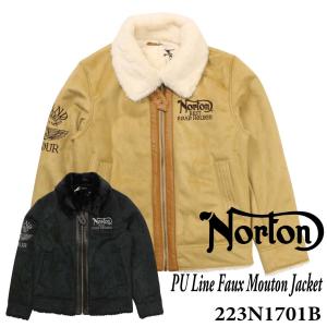 Norton ノートン 服  PU ライン フェイクムートン ジャケット