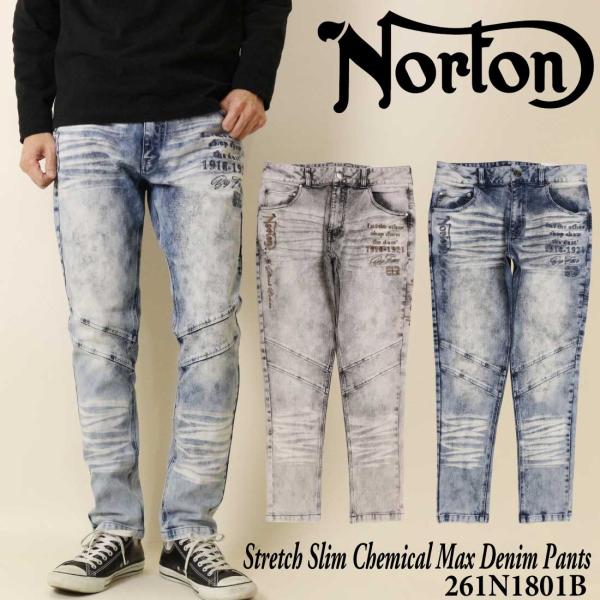 Norton ノートン 服 デニム ジーンズ 261N1801B ストレッチ スリム ケミカル MA...