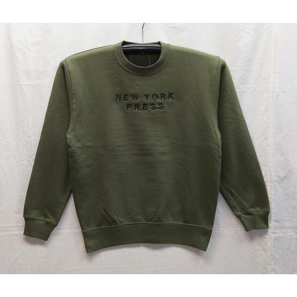 ニューヨークプレス：トレーナー：M寸：カーキ色：224450