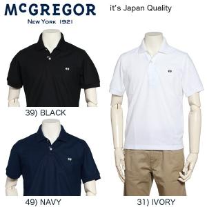 McGREGOR(マグレガー)メンズ　111623001 定番　無地鹿の子ポロシャツ 日本製　ドラゴン刺繍　半袖｜jeansneshi