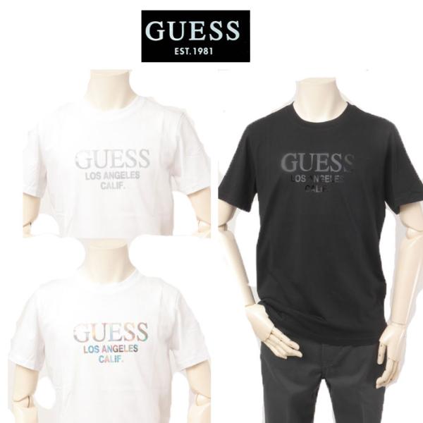 GUESS ゲス　Tシャツ　MN2k9432 Shiny Film Logo Tee シャイニーフィ...