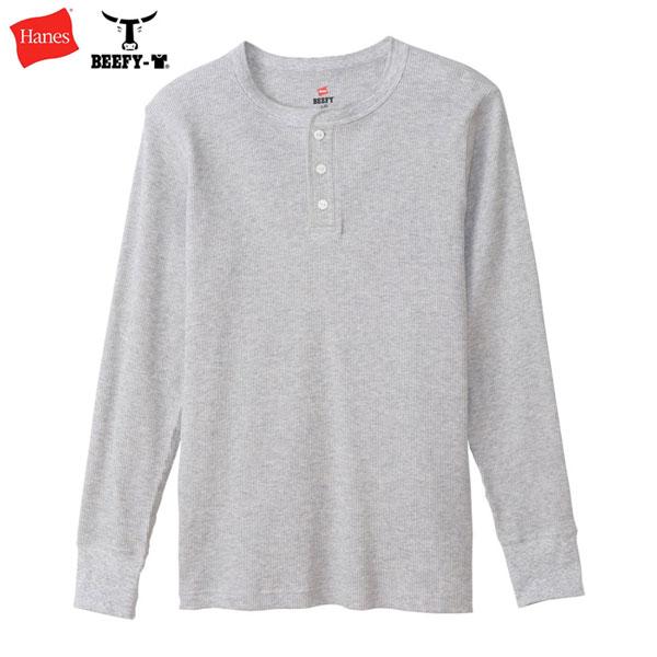 ヘインズ　HANES BEEFY Tee ビーフィー HM4-S104 HENLEY NECK TH...