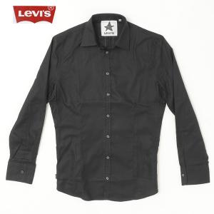 リーバイス(LEVI'S) LEVI'S BLACK プレーンシャツ 綿100% ロイヤルオックス 01)ブラック 06012-0001｜jeansneshi