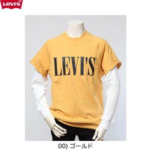 LEVI'S(リーバイス）HYBRID クルーネックスウェットシャツ 85540-00 00）GOLDEN APRICOT｜jeansneshi