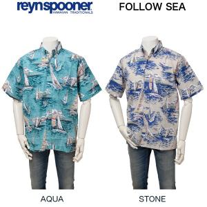 レインスプーナーReyn spooner FOLLOWING SEA　ヨット柄 CLASSIC FIT SHIRT　ポリネシアンウーマンラベル｜jeansneshi