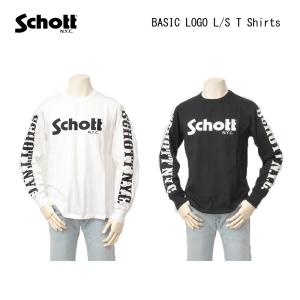 Schott ショット LS T-SHIRT BASIC LOGO ロンT ベーシックロゴ　3113180｜jeansneshi