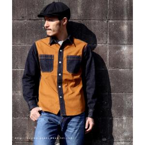 メンズ シャツ 長袖 宇迦 児島デニム ダンガリーシャツ長袖 6オンス