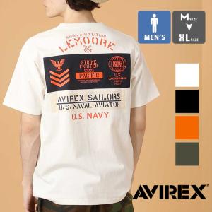 【夏割!!】【 AVIREX アビレックス 】 NAVAL SHEETING PATCHED T-SHIRT ナバル シーチィング パッチド Tシャツ 6123343 / 22SS ※