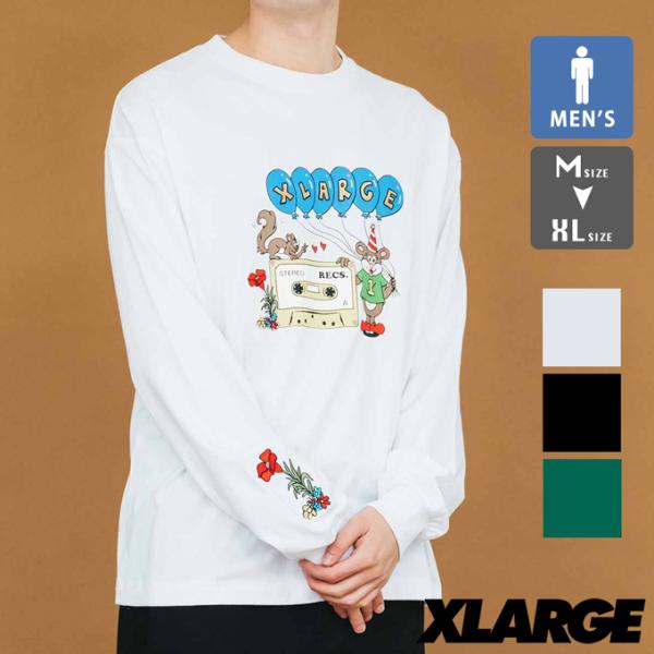 XLARGE TWO OF A KIND L/S TEE XLARGE ラバープリント 刺繍 グラフ...