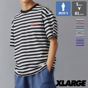 XLARGE エクストララージ BASEBALL LOGO STRIPED S/S TEE ベースボール ロゴ ボーダー 半袖 Tシャツ 101242011011 / 2024SUMMER