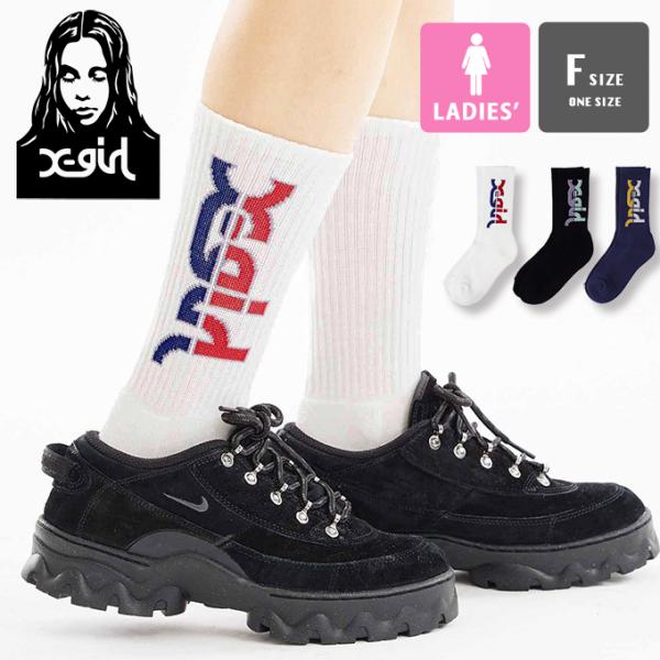 【 X-girl エックスガール 】 ATHLETIC LOGO RIB SOCKS X-girl ...