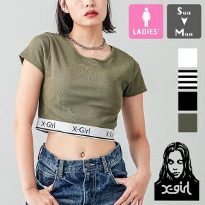 X-girl（エックスガール） LOGO TANK TOP X-girl ショート丈 ロゴ