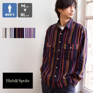 【春SALE!!】【Hub&Spoke ハブアンドスポーク】　長袖 ストライプシャツ ビッグシルエット 301521 / 20SS｜jeansstation