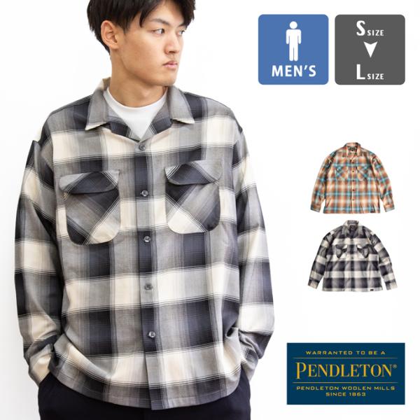 PENDLETON ペンドルトン OPEN COLLAR SHIRT オープンカラーシャツ 長袖 4...