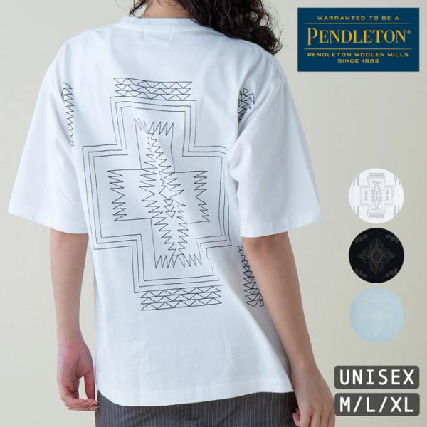 PENDLETON ペンドルトン バック EMB 刺繍 デザイン 半袖 Tシャツ ユニセックス 52...