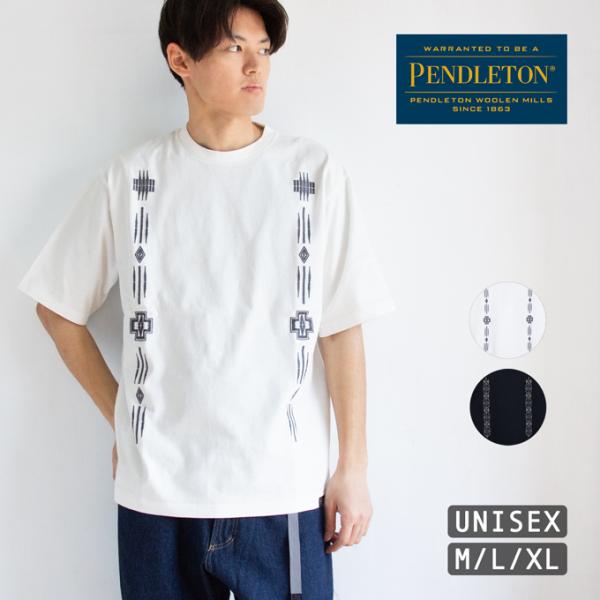 PENDLETON ペンドルトン EMB TEE UNISEX フロント 刺繍 デザイン 半袖 Tシ...