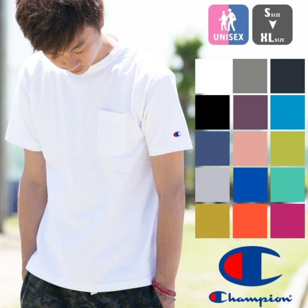 【CHAMPION チャンピオン】T1011 ポケット付 ヘビーウエイト クルーネック Tシャツ　C...