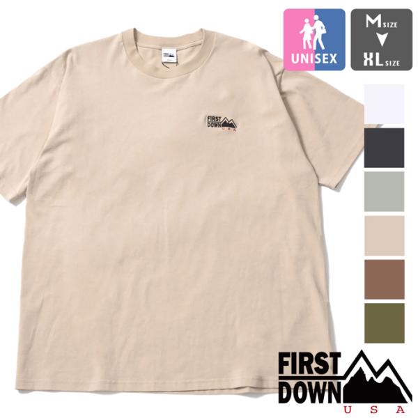 FIRST DOWN USA ファーストダウン コットンジャージー ワンポイント ロゴ 半袖 Ｔシャ...