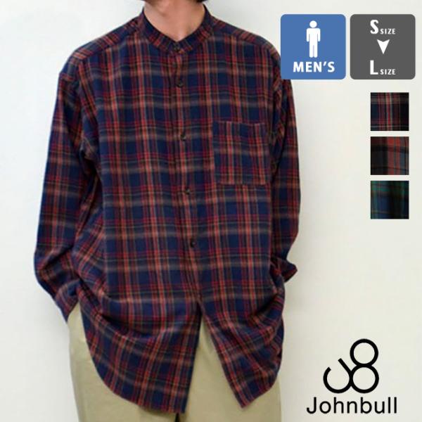 【SALE!!】 Johnbull ジョンブル ネルチェック ビッグシャツ JM233S08 / 2...
