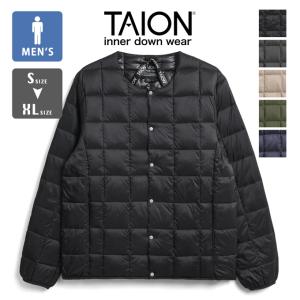 TAION タイオン MEN ベーシック クルーネック ボタン インナー ダウンジャケット TAION-104 /2024AW