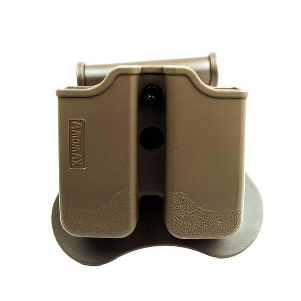 AMOMAX ダブルマガジンポーチ (P226、ベレッタM9、CZ P-09 用) デザートカラー