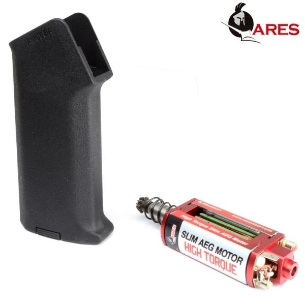 ARES AMOEBA スリムピストルグリップ ブラック + ハイトルク スリム AEG モーター ...