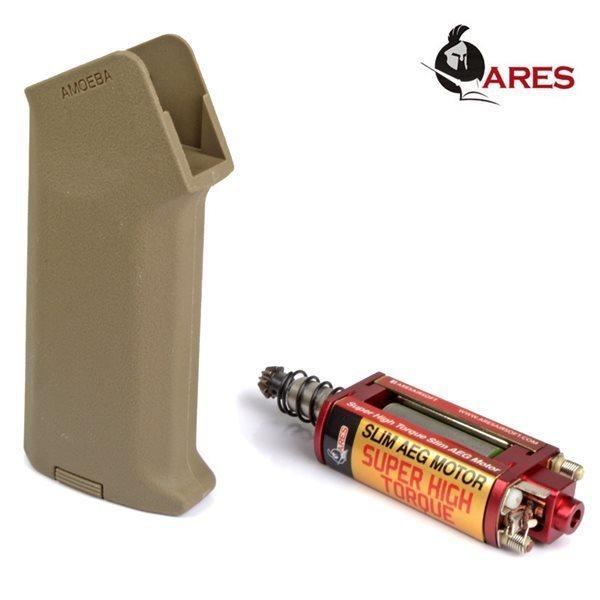 ARES AMOEBA スリムピストルグリップ デザートカラー + スーパーハイトルク スリム AE...
