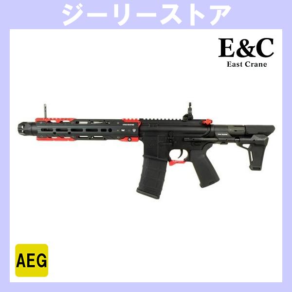 電子トリガー搭載 E&amp;C 338E STRIKE GRIDLOK SBR 電動ガン レッド AEG