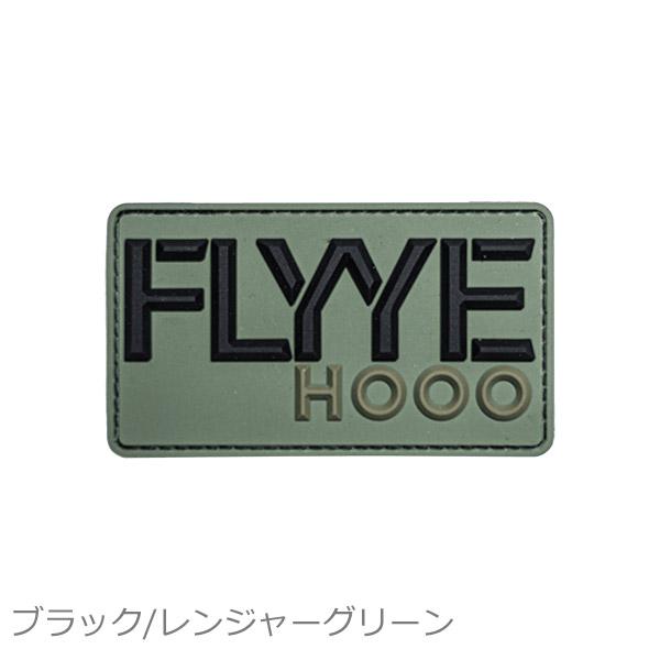 FLYYE HOOO 2インチ FLYYE HOOO ロゴ パッチ ブラック/レンジャーグリーン
