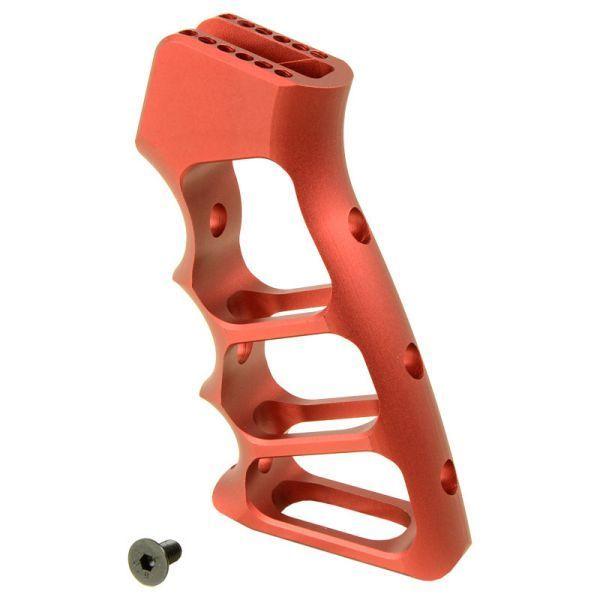 5KU CNC スケルトナイズド グリップ レッド