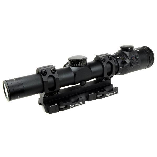 1-4x24 ワイドアングル ライフルスコープ スコープマウントセット ブラック