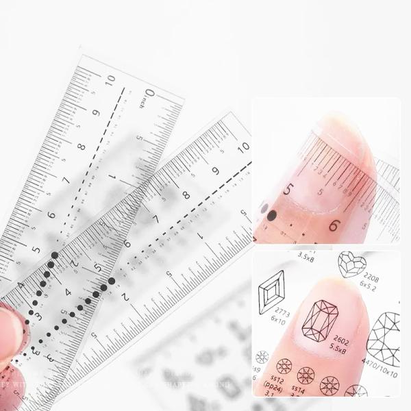 便利なネイル用メジャーセット  爪カーブ / ストーンサイズ / ネイルチップ計測 / 爪幅 / ネ...