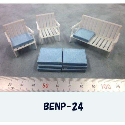 BENP-24   パティオベンチ(G・1/24)  一式　プラストラクト 模型材料　建築模型