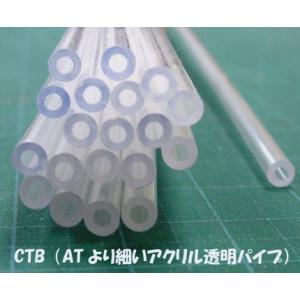CTB-3 透明アクリルパイプ 2本（長さ375mm・外径；2.4mm）　プラストラクト 模型材料　...